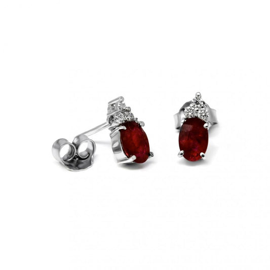 Orecchini con Rubini CT 1.14 e Diamanti CT 0.12
