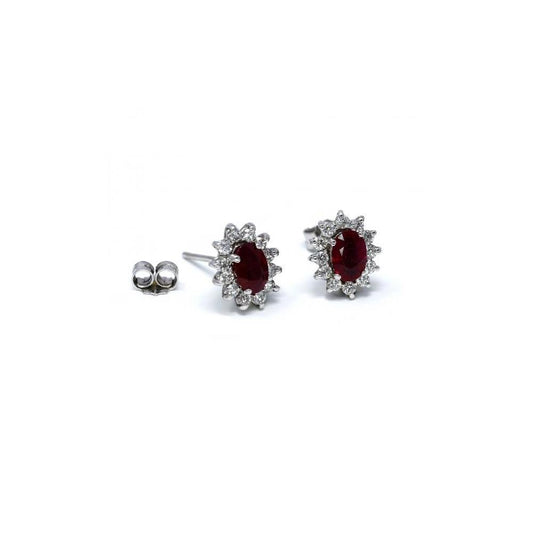 Orecchini con Rubino CT 1.14 e Diamanti CT 0.50