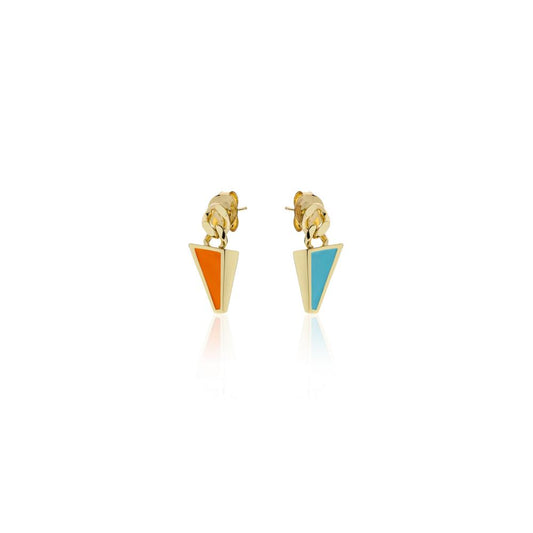 Orecchini con smalto azzurro e arancio 2289