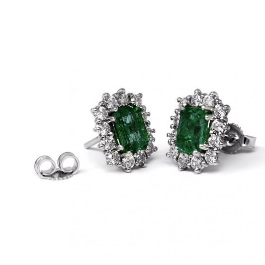 Orecchini con Smeraldi Colombia CT 1.86 e Diamanti CT 0.96 VS1 F