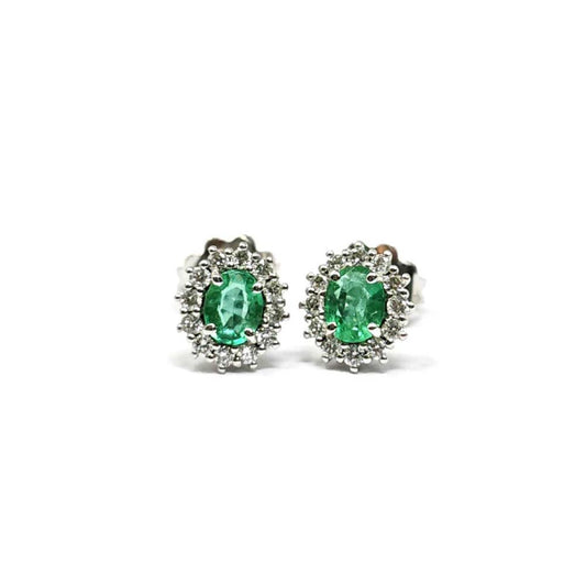 Orecchini con Smeraldi CT 0.70 e Diamanti CT 0.40