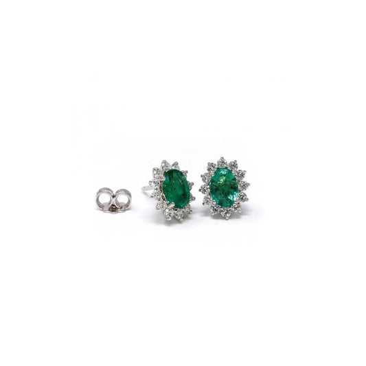 Orecchini con Smeraldi CT 1.48 e Diamanti CT 0.72