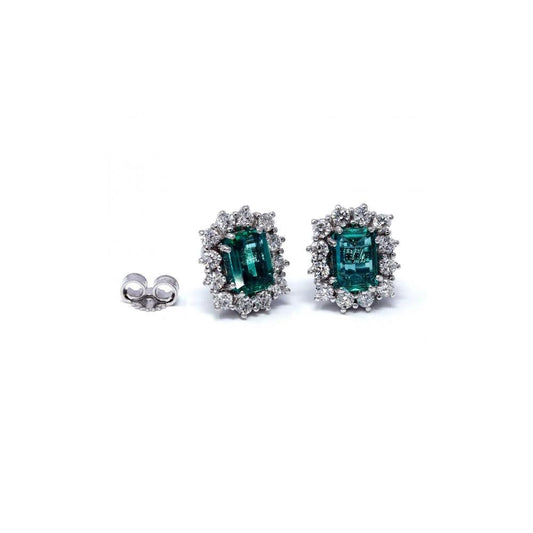 Orecchini con Smeraldi CT 1.58 e Diamanti CT 0.80