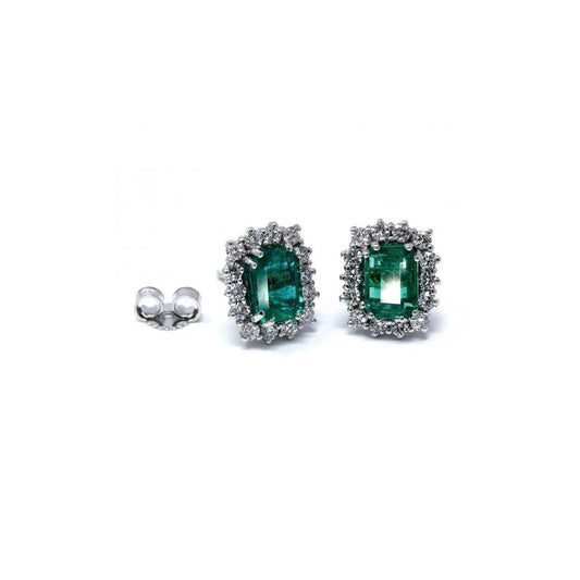 Orecchini con Smeraldi CT 1.73 e Diamanti CT 0.65
