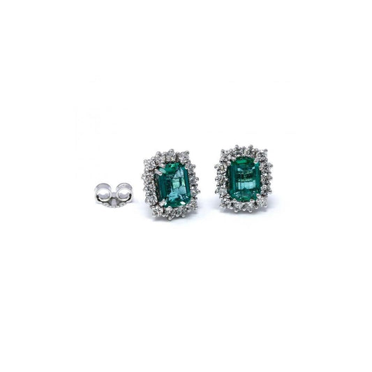 Orecchini con Smeraldi CT 1.82 e Diamanti CT 0.65