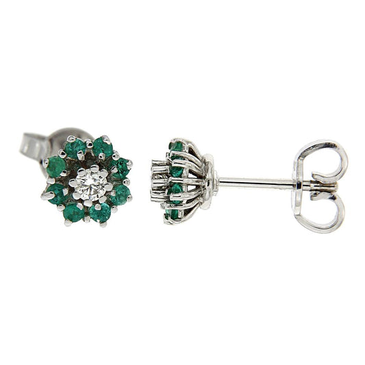 Orecchini con Smeraldi CT 0.24 e Diamanti CT 0.14