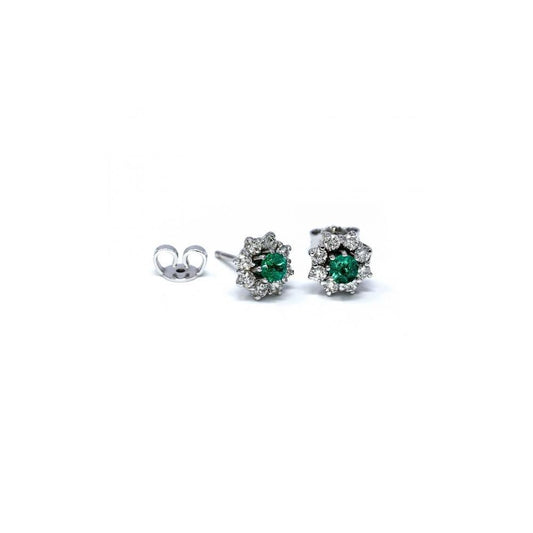Orecchini con Smeraldi CT 0.42 e Diamanti CT 0.64