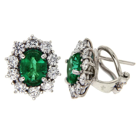 Orecchini con Smeraldo CT 2.08 e Diamanti CT 1.52