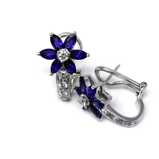 Orecchini con Zaffiri CT 3.26 e Diamanti CT 0.76