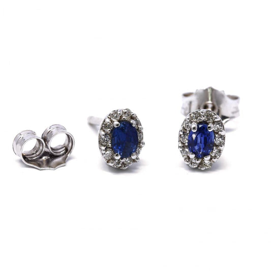 Orecchini con Zaffiro CT 0.39 e  Diamanti CT 0.20