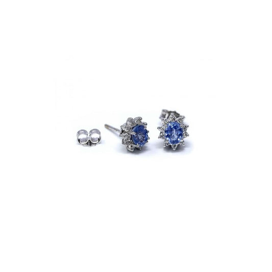 Orecchini con Zaffiri CT 1.20 e Diamanti CT 0.24