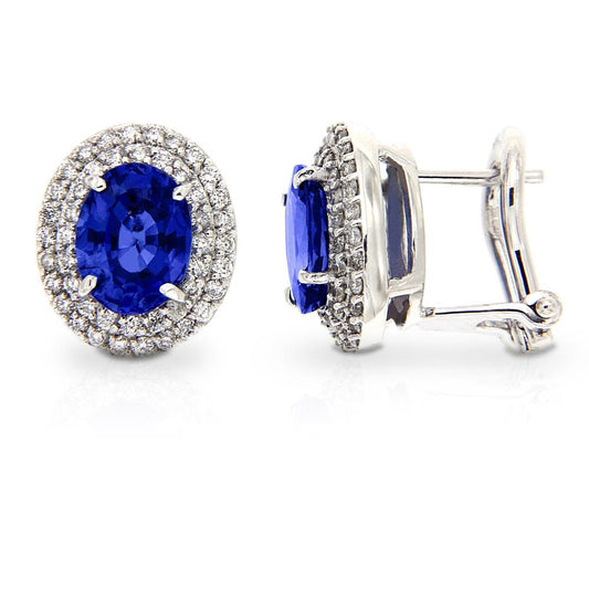 Orecchini con Zaffiro CT 2.72 e Diamanti CT 0.50