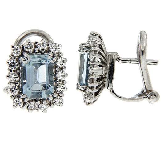 Orecchini con Acquamarina CT 1.83 e Diamanti CT 0.44