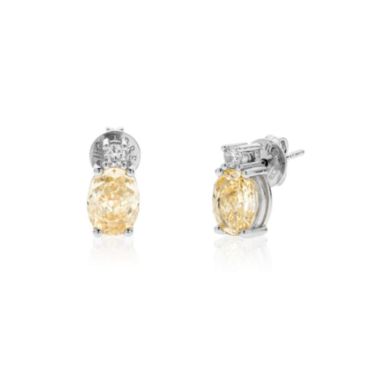 Orecchini in argento con zircone color Citrino UNOAERRE 6133