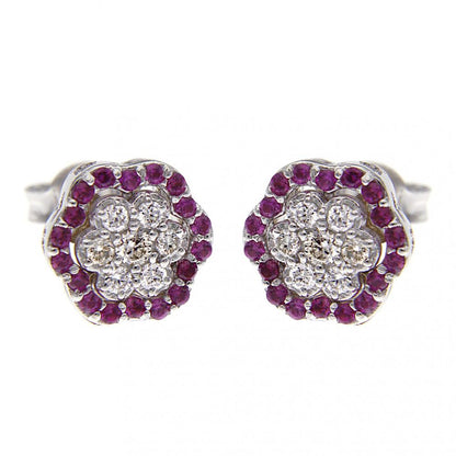 Orecchini Margherita 36 Rubini CT 0.24 e 14 Diamanti CT 0.30
