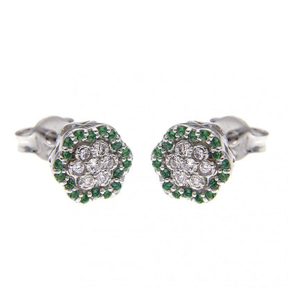 Orecchini Margherita 36 Smeraldi CT 0.18 e 14 Diamanti CT 0.20