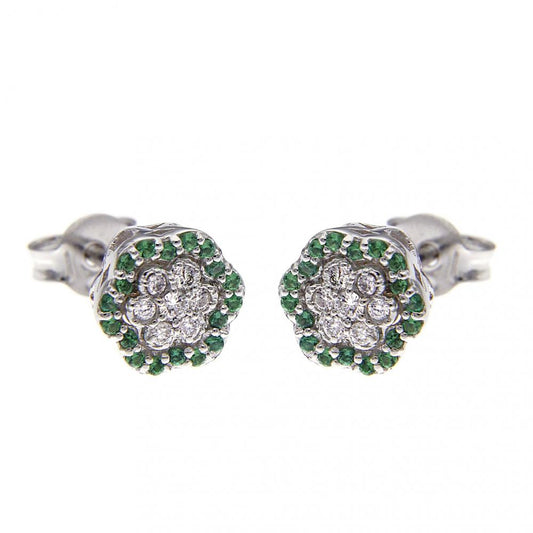 Orecchini Margherita 36 Smeraldi CT 0.18 e 14 Diamanti CT 0.20