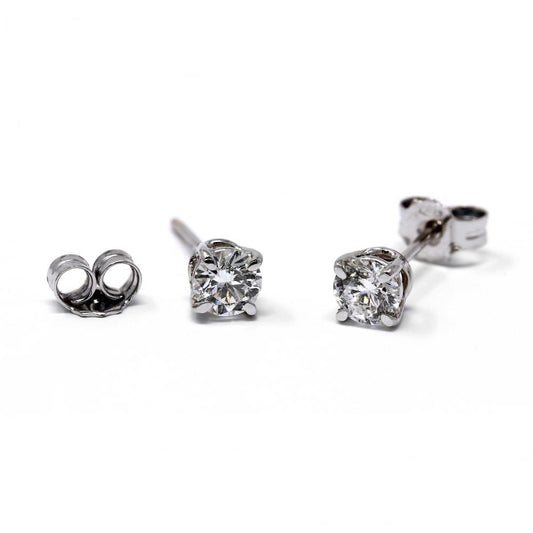 Orecchini a Bottone classici con Diamanti Bianchi 0.60 CT