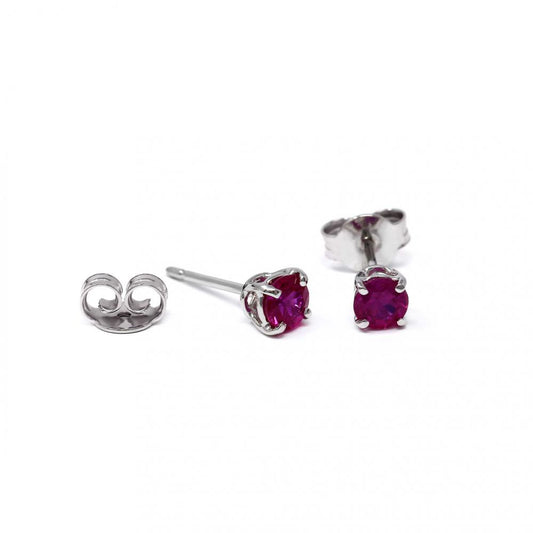 Orecchini Punto Luce con Rubino CT 0.70