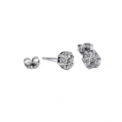 Orecchini Rosetta Battuta con Diamanti CT 0.70