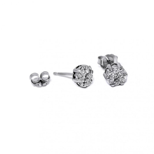 Orecchini Rosetta Battuta con Diamanti CT 0.70