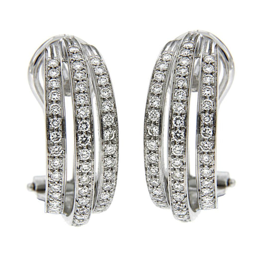 Orecchini Stilizzati con 100 Diamanti CT 0.90