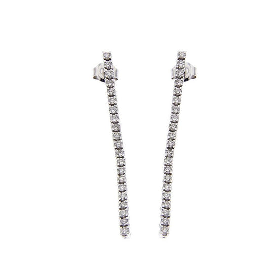 Orecchini Tennis ad un Filo con 32 Diamanti CT 0.32