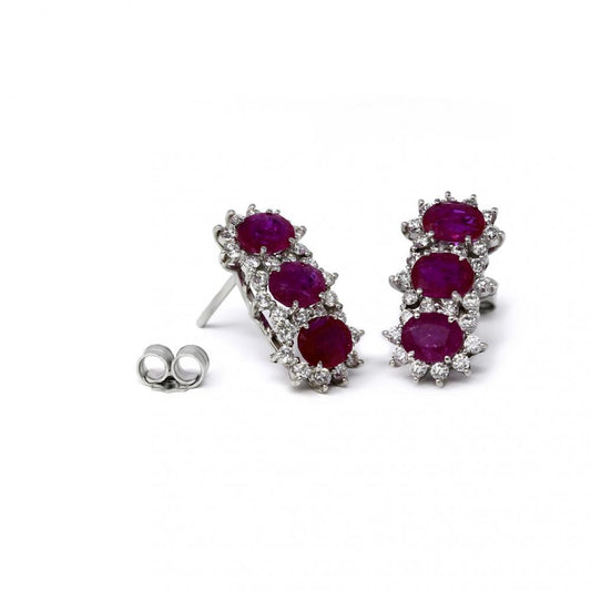 Orecchini Trilogy con Rubini CT 2.78 e Diamanti  CT 0.65