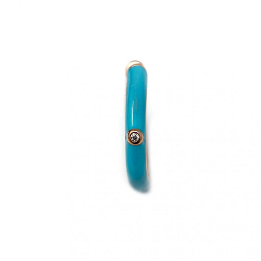Orecchino Singolo Earcuuff in Argento 925 Smaltato Azzurro