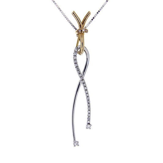 Pendente Bicolore con Diamanti CT 0.19