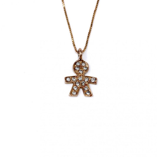Pendente Bimbo in Oro Rosa e Diamanti CT 0.08
