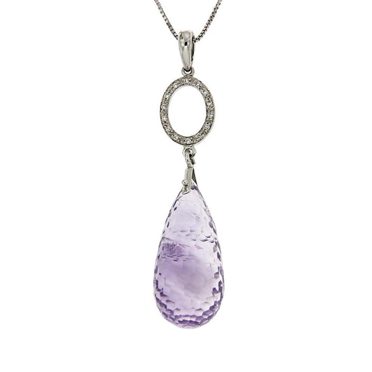 Pendente con Ametista e Diamanti CT 0.06