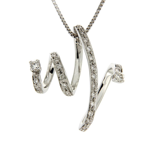 Pendente in Oro Bianco e Diamanti CT 0.25