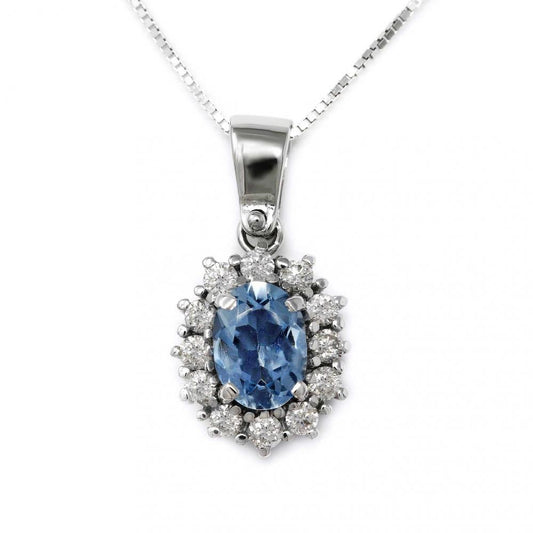 Pendente con Diamanti CT 0.36 e Acquamarina CT 0.70