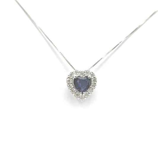 Pendente con Diamanti e Zaffiro Cuore