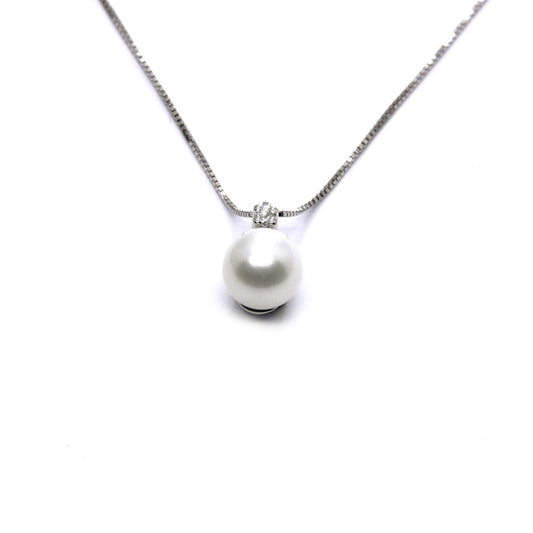 Pendente con Perla 6.5/7 e Diamante CT 0.02