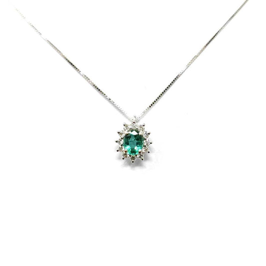 Pendente con Smeraldo CT 0.60 e Diamanti CT 0.25