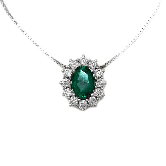 Pendente con Smeraldo CT 0.61 e Diamanti CT 0.34
