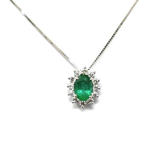 Pendente con Smeraldo CT 0.75 e Diamanti CT 0.25