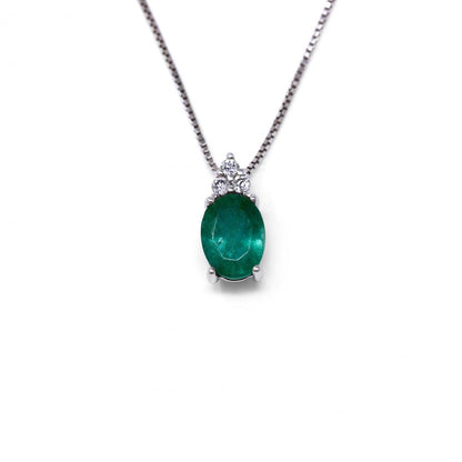 Pendente con Smeraldo CT 0.73 e Diamanti Bianchi CT 0.05