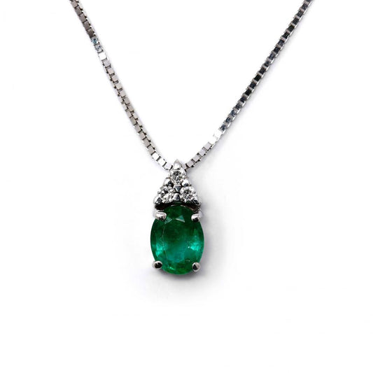 Pendente con Smeraldo CT 0.30 e Diamanti CT 0.03