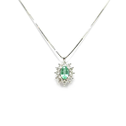 Pendente con Smeraldo CT 0.15 e Diamanti CT 0.22