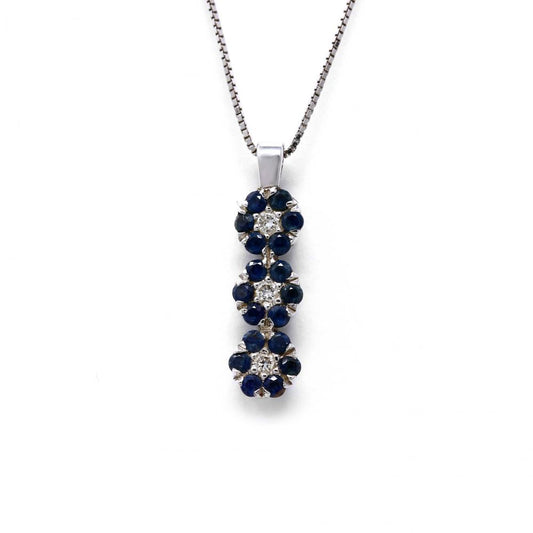 Pendente con Zaffiri CT 0.36 e 3 Diamanti CT 0.07