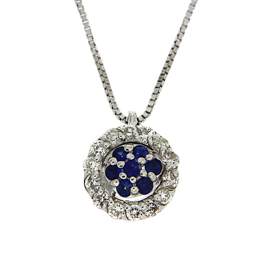 Pendente con Zaffiri CT 0.05 e Diamanti CT 0.08