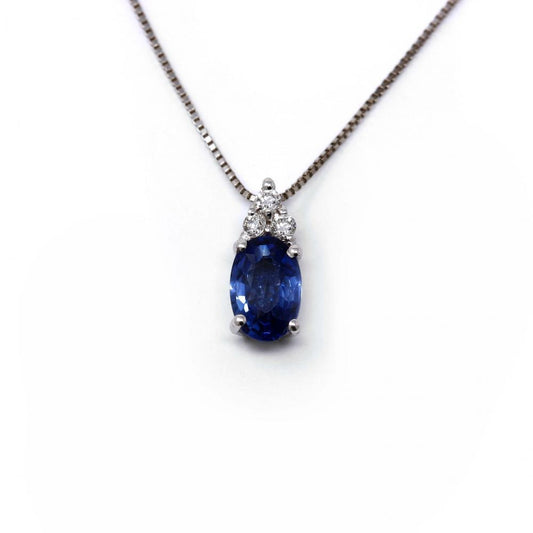 Pendente con Zaffiro 0.45 e Diamanti CT 0.03