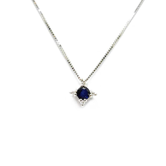 Pendente con Zaffiro e Diamanti in Oro 9kt