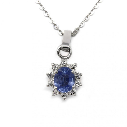 Pendente con Zaffiro CT 0.60 e Diamanti CT 0.12