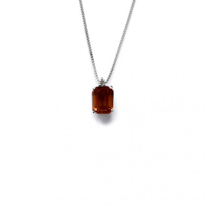 Pendente con Zaffiro Orange e Diamanti