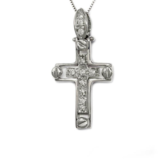 Pendente Croce con 11 Diamanti CT 0.12