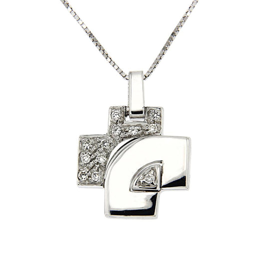 Pendente Croce con 12 Diamanti CT 0.08